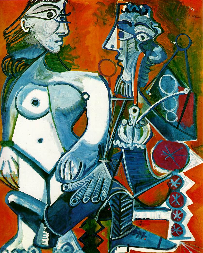 Picasso Standing female nude and man with pipe 1968